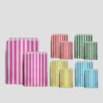 Candy Stripe Paper Bags (Blue, Yellow, Green, Red & Pink)